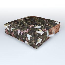 wild flowers in the red sand Outdoor Floor Cushion