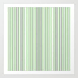Geometric Vertical Block and Pin Stripe Pattern in Green c.CLRPTTRN Art Print