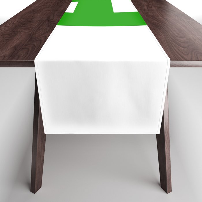 letter E (Green & White) Table Runner