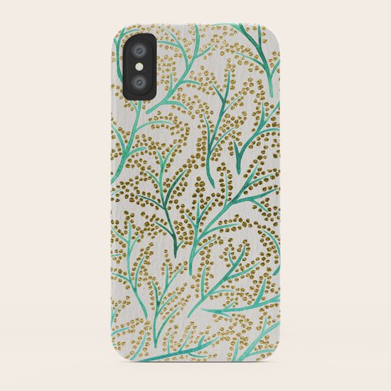 Green & Gold Branches iPhone Case by Cat Coquillette Society6