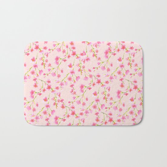 Cherry Blossoms Pink on Pink (For Mackenzie) Bath Mat