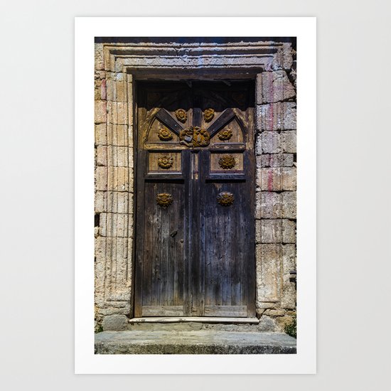 Old brown door Art Print