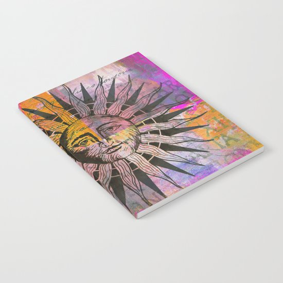 Sun illustration pink orange Notebook