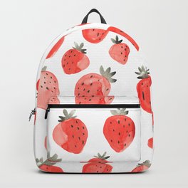 Watercolor Strawberries Pattern Backpack