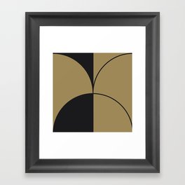 form x anvil | round solid lines | charcoal on gold Framed Art Print