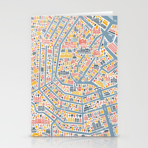 Amsterdam City Map Poster Stationery Cards