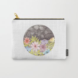 Watercolor Spring Flowers and Starred Sky Carry-All Pouch