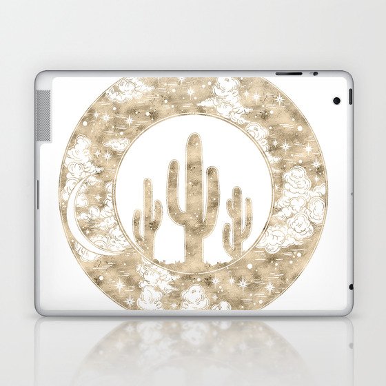 Cactus Desert Nights Gold Laptop & iPad Skin