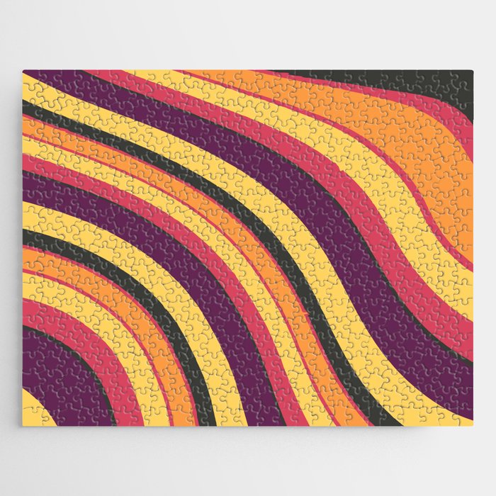 Liquid Retro Swirl Abstract Autumn Pattern Jigsaw Puzzle