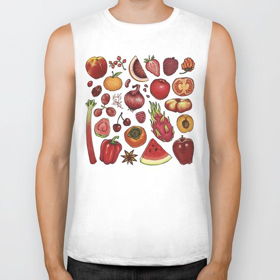 Red Food Biker Tank