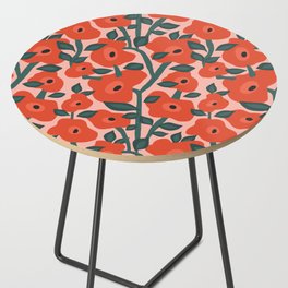 Charming vintage orange poppies flower bed Side Table