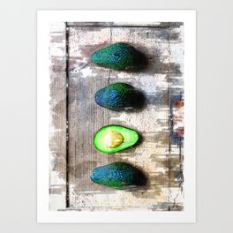 Superfood Kitchen Avocado. For Avocado Lovers. Art Print | Green, Tasty, Marker, Painting, Fruit, Food, Sketch, Vegetarian, Organic, Diet 