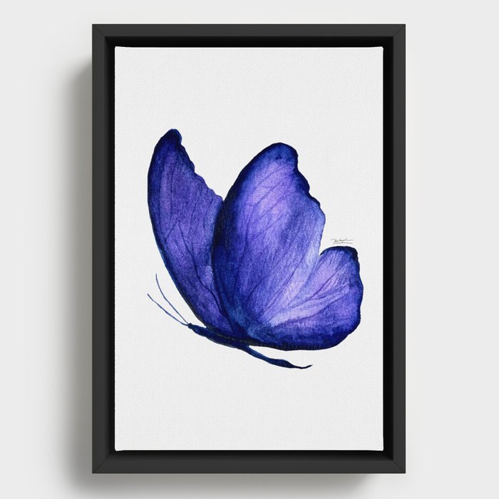 Very Peri Butterfly Watercolor Framed Canvas