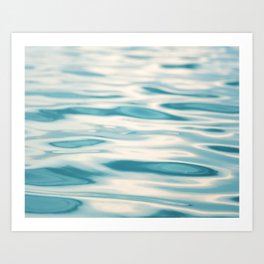 Water Ripple Ocean Photography, Sea Ripples Aqua Blue, Turquoise Teal Beach Abstract Seascape Nature Art Print