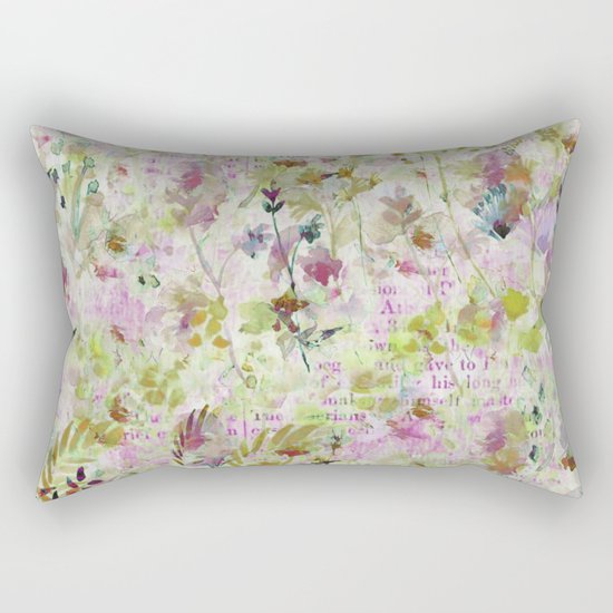 des fleurs et des mots Rectangular Pillow