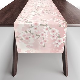 Apricot Cherry Blossom | Vintage Floral Table Runner