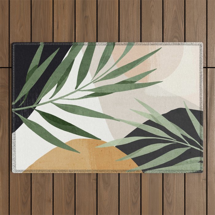 Abstract Art Tropical Leaves 72 Outdoor Rug