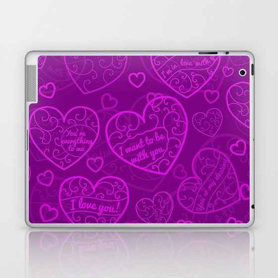 Purple Love Heart Collection Laptop & iPad Skin