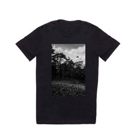 Rock River T Shirt | Sky, Rocks, Tree, Nature, Photo, Bnw, Landscape, River, Black And White, Forest 