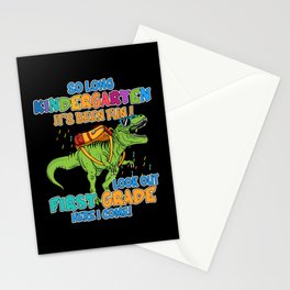 First grade dinosaur first day of school Stationery Card
