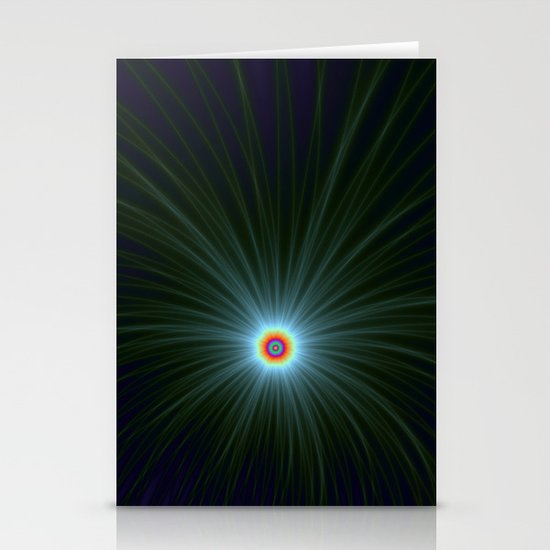 Green and Blue Color Explosion Stationery Cards