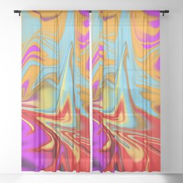 mixed colours pointy pattern Sheer Curtain