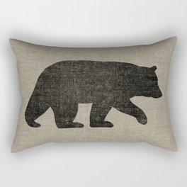 Black Bear Silhouette Rectangular Pillow