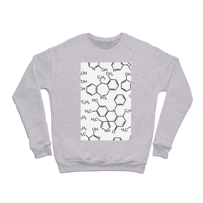 Chemistry chemical bond design pattern background white Crewneck Sweatshirt