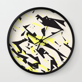 pressed linen with black & yellow /geometric series Wall Clock