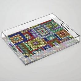 Needlepoint Squares Acrylic Tray