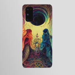 Black Sun Star abstract Artwork, Black Hole, Eternity, Infinity Android Case
