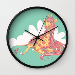 Lovely Giraffe 1 Wall Clock | Children, Illustration, Vector, Animal 