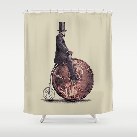 Penny Farthing Shower Curtain