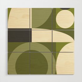 Abstract geometric arch circle colorblock 3 Wood Wall Art