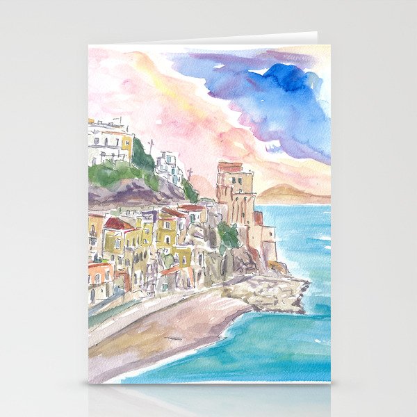 Cruising Amalfitana with View of Cetara Italy Stationery Cards