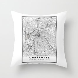Charlotte Area Map Throw Pillow