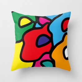 Colorful Abstract Floral-Art Throw Pillow