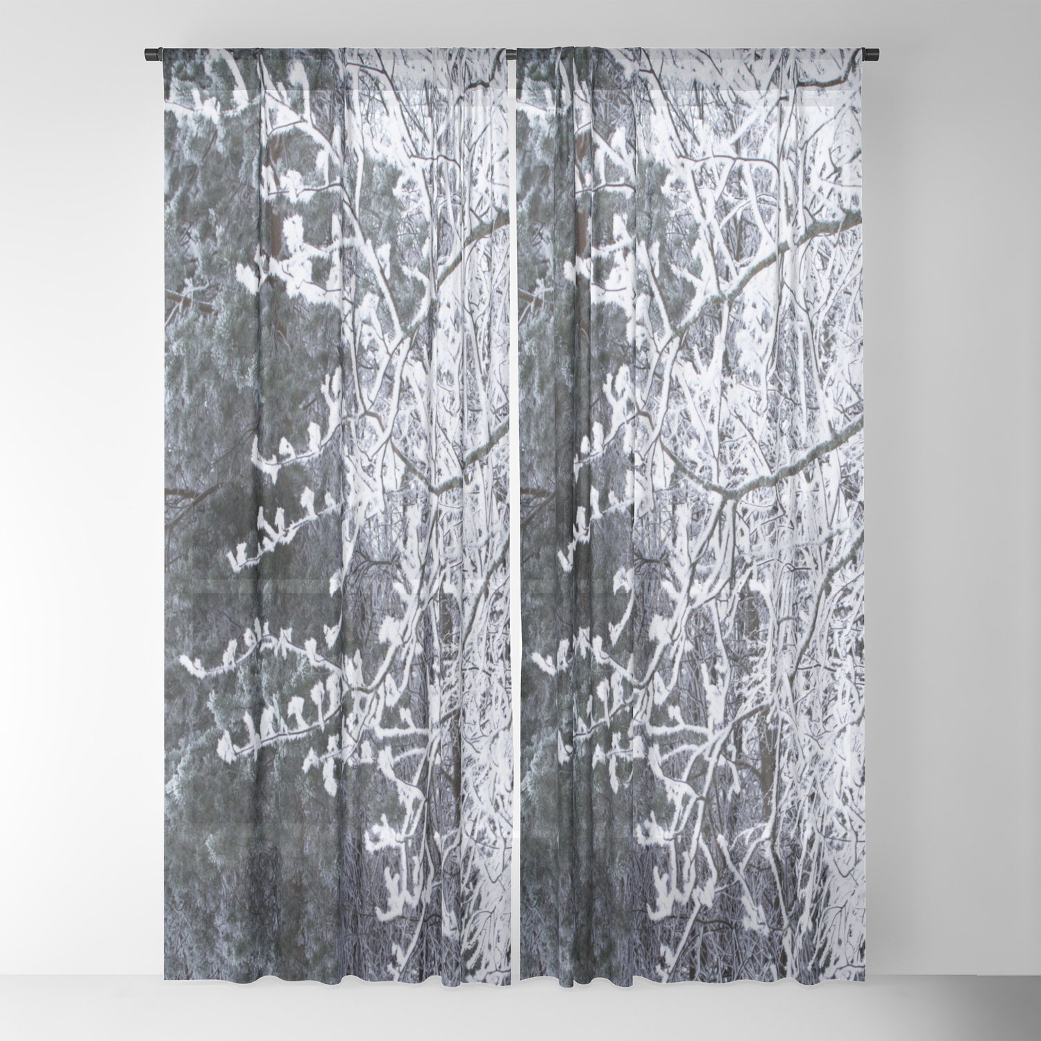 Snowy Tree Branches Winter Scene Decor Society6 Buyart Sheer