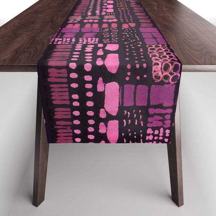 pink and black ink marks hand-drawn collection Table Runner