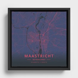 Maastricht, Netherlands - Neon Framed Canvas