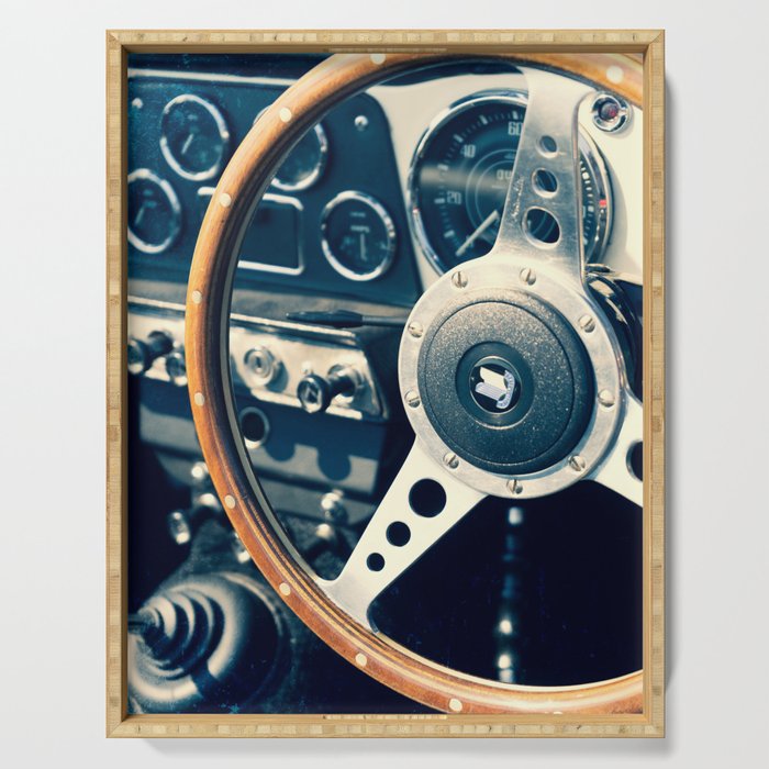 Old Triumph Wheel / Classic Cars Photography Serving Tray