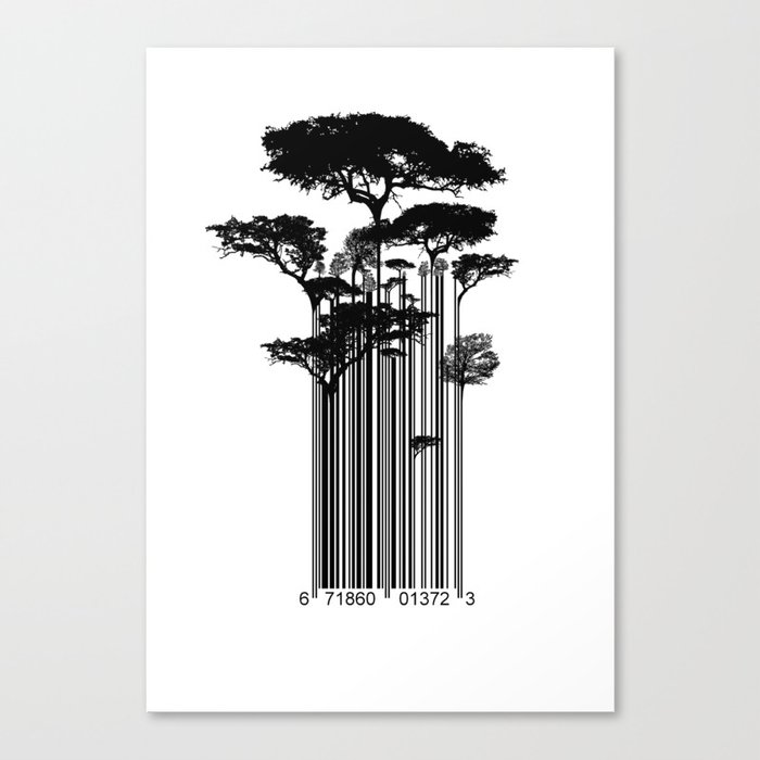Barcode Trees illustration  Canvas Print
