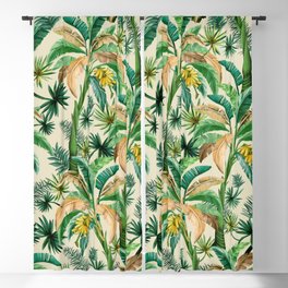 Palm trees, Hollywood regency, palm life green, tropical Blackout Curtain
