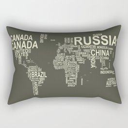 typographic world map #2 Rectangular Pillow