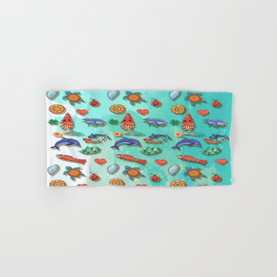 Acuarela animals 2 pattern Hand & Bath Towel