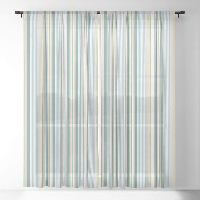 Beach House Stripes Sheer Curtain By Okopipidesign Society6