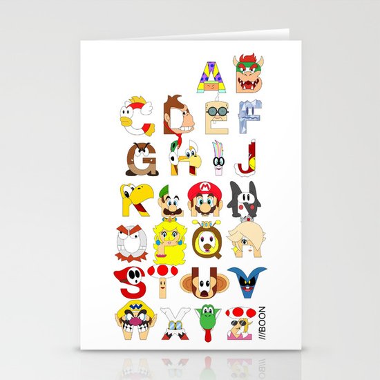Super Mario Alphabet Stationery Cards