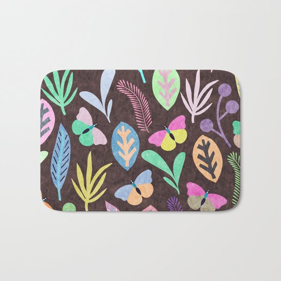 Flower and Butterfly III Bath Mat