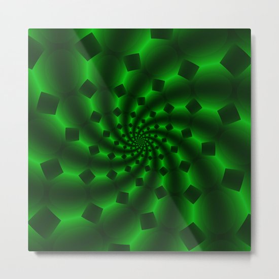 Tess Fractal in Magical Emerald Green Metal Print
