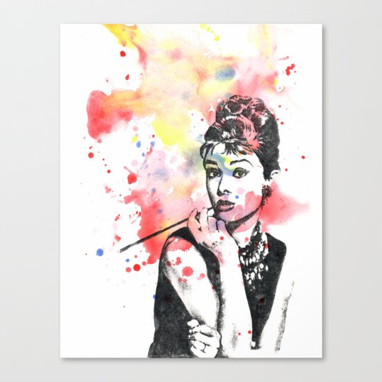 Audrey Hepburn Painting Canvas Print